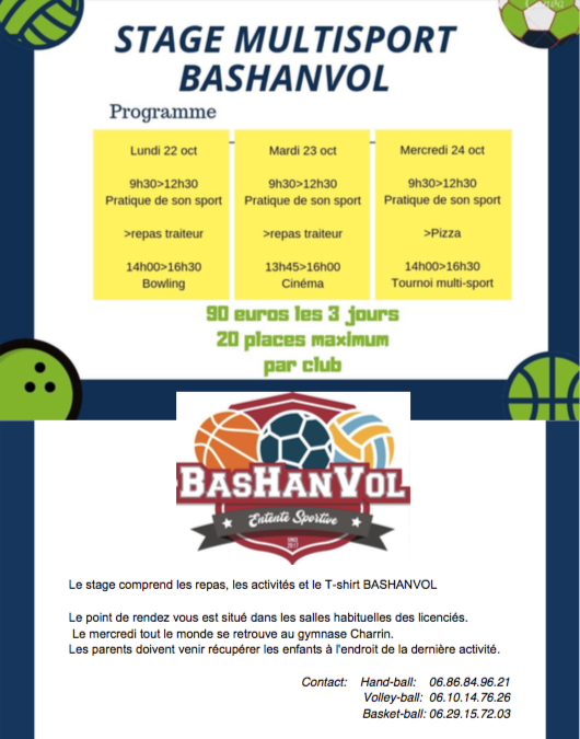 1er stage BasHanVol de la saison !!