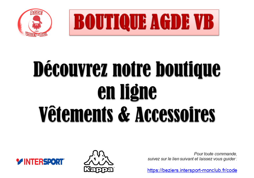 Boutique en ligne AGDE VB !!